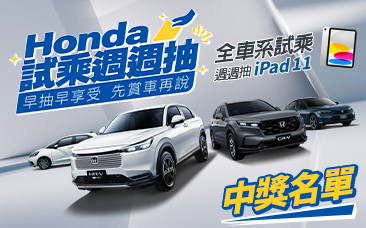 試乘週週抽iPad 中獎名單
